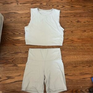 Aritzia Seafoam Butter Workout Set